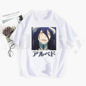 Herr t-shirts ainz ooal klänning harajuku anime överord albedo tshirt hip hop tjej tryck topp tees tshirts mode sommar t-shirtmen's