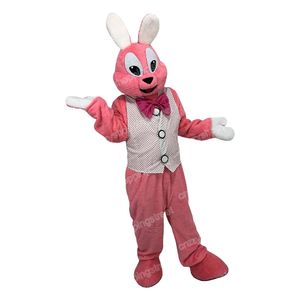 Halloween Pink Rabbit Mascot Costume Top Quality Cartoon Anime Theme Character vuxna storlek Julkarneval födelsedagsfest utomhusdräkt