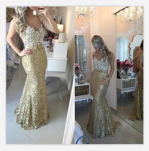 Sheer Neck Mermaid Prom Dresses Lace Evening Gowns Spring Bow Front Pearls Long Champagne Ombre Dress African