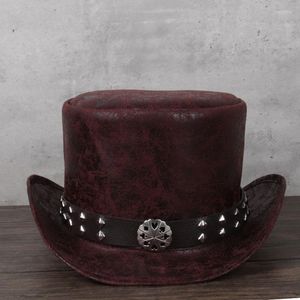 Boinas 3size homens homens couro de couro chuveiro Lday Fedora Magic plana steampunk cosplay porco torta Party Capberets wend22