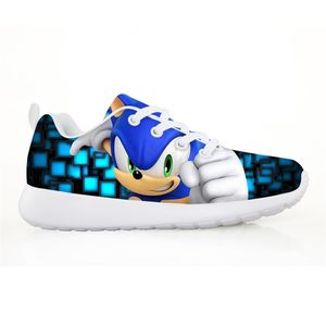 NoisyDesigns Children s Shoes Lightweight Sneakers Boys Girl Pretty Sonic The Hedgehog Kids Casual Flats Breath Lace Up Shoes LJ201202