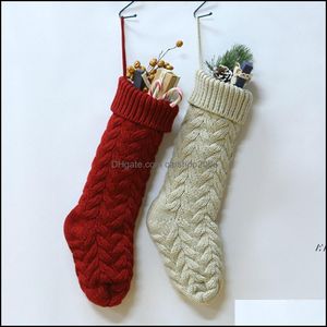 Christmas Decorations Festive Party Supplies Home Garden By Sea Knitting Stocking 46Cm Gift Stocking-Christmas Xmas Stockings Holiday Stoc