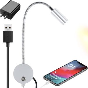 TOPOCH USB LED okuma lambası için yatak odası tapası duvar aplikleri esnek hortum yüzey montajı, başucu için rv tekneler için sanat ekranı çalışan ac100-240v eu ABD