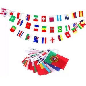 Weltcup-flaggen Banner großhandel-2022 Qatar World Cup x21cm Flags Länder String Flag Banner