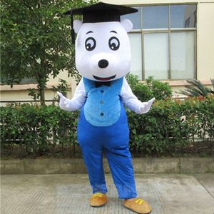 Performance Little White Bear Mascot Costumes Christmas Halloween Fancy Party Dress Cartoon Character Carnival Advertising Birthday Party Costfit