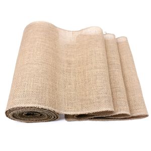 30CM 10M Natural Jute Vintage Table Runner Burlap Hessian Rustic Country Wedding Party Decorations Home DIY Decor Supply 220615