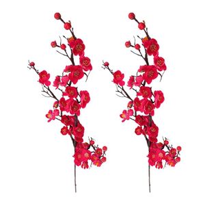 Blüten-Chinesisch großhandel-Dekorative Blumen Kränze Seidentuch chinesischer Stil Pflaumenblüte Simulation Thema Dekorationen Pastoral Wohnzimmer Accessoires Party Artef
