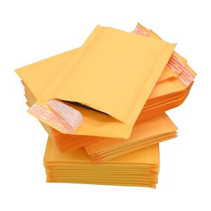 Kraft Bubble Cyning Wrap Mailers vadderade kuvert Väskor Gula bubblor Paket för självförseglingspåsar fodrad mailer