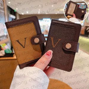 Designer Leather Flip Card Holder Mini Small Clutch Wallets Credit Coin Purse Pocket Interior Slot Pockets Fashion Brown Flower Letter Luxury Women Men Gift