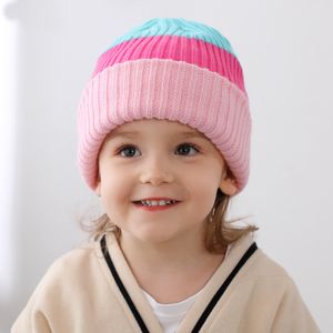 M480 Europe Infant Baby Kids Cappello lavorato a maglia Stripe Skull Caps Bambini che lavorano a maglia cappelli caldi