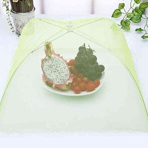 1PC Color Food Covers Mesh Foldable Kitchen Anti Fly Mosquito Tent Dome Net Umbrella Picnic Protect Dish Cover Kitchen Accessories Y220526