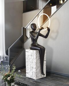 Altro Illuminazione per esterni Benvenuto Personaggio Scultura Lampada da terra Astratto a forma umana Home Showroom Reparto vendite El Soft Decorazione Art La