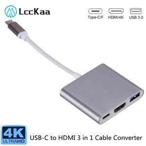 LCCKAA i USB C till HDMI kabelomvandlare för Samsung Huawei Apple Mac NS USB Typ C till HDMI K Adapter CableFree leverans