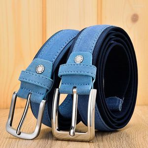 Belts Men's Suede Leather Belt Oxford Strap Aluminum Alloy Square Pin Buckle Designer Luxury Men High QualityBelts Enek22