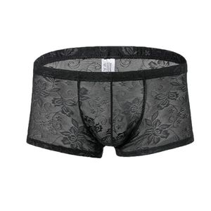 MUITAS MEN HOMENS Sexy boxer magro preto malha transparente Veja através do masculino Cueca Penis gay bolsa calcinha mensagens de troncos de troncos