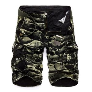 Mens Military Cargo Shorts Brand Army Camouflage Shorts Män Bomull Löst arbete CORSKA PANTS INGEN BELE 210322
