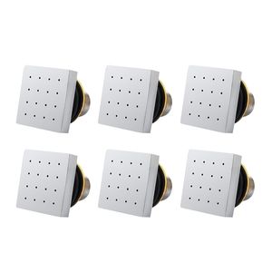 3-6 PCS Square Shaped Brass Chromed In Wall Shower Spraying Nozzle Jets Bath Spa Massage Body Jets For Bathroom Accessories 200925