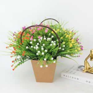 Dekorative Blumen Kränze Künstliche Simulation Gypsophila DIY Hochzeitsstrauß Gefälschte Pflanze Kunststoff Gras Für Outdoor Indoor Garten Decorat