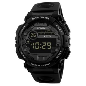 Bilek saatleri lüks erkekler dijital led saat sporu açık tarih elektronik saatler su geçirmez bilek saati erkek montre homme otomatik -wristwatch