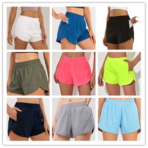 Lu-19 Zipper traspirante Yoga Hotty Hot Shorts Abbigliamento da palestra Intimo donna Outdoor Running Pantaloncini fitness Hot Pants Leggings