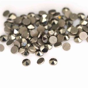 Perforazione di perline di pietra marcasite di colore ottone sciolto con retro piatto di forma rotonda da 0,8-2 mm per gemme di gioielli fai da te