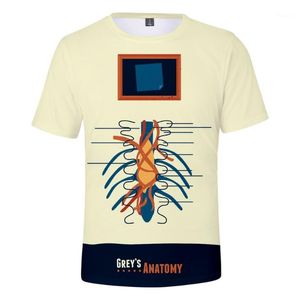 Męskie koszulki 2022 3D Drukuj T-shirt Mężczyźni Kobiety Szara Anatomia Grays Chłopcy Prezenty Osobowości Streetwear Koszulki Krótkie Topy