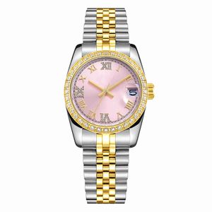 Relógio feminino de alta qualidade tamanho 31mm quartzo mecânico 904l pulseira de aço inoxidável moldura de diamante relógio luminoso à prova d'água premium