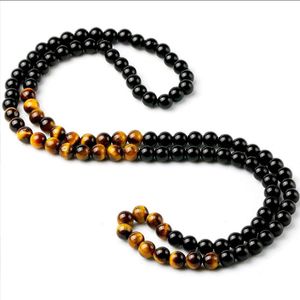8mm natürliche Original Stein handgemachte Perlen Halsketten für Frauen Männer Party Club Dekor Mode Energie Schmuck