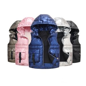 Bambini della scuola Gilet imbottito con cappuccio Calore Gilet per bambini Inverno Ragazze Ragazzi Piumini Piumino bianco Piumino Abbigliamento per bambini 3-11 anni 220812