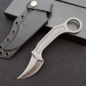 Тактический нож высшего качества с фиксированным лезвием D2, лезвие для мытья камня, ножи со стальной ручкой Tang и Kydex