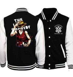 Anime Peripheral Pirate sweter Męski i żeński Student Baseball Uniform Fleece Jacket Luffy Fashion Odzież