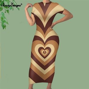 Noisydesigns Fashion Women Summer Outfit Causal Love Coffee Heart Holiday Maxi Dress Party Uniform Vestidos 4XL Dropship 220627