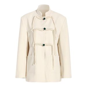 Women's Jackets Design Chinese Style Stand Collar Jacket Women Fashion Single-Breasted Disc Buckle Long Sleeve Contrast Color Coat S178Women