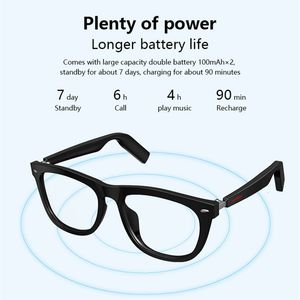 Mobiltelefon hörlurar E11 Smart Glasses TWS Trådlös Bluetooth BoneConduction Stil Vattentät Sport Headset Solglasögon Mp3 Spela Musik 230206