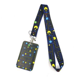 Wholesale hang cartoon resale online - Pacman cartoon Lanyard Keys Phone Holder Funny Neck Strap With Keyring ID Card DIY Animal Lanyard Hang Rope gifts AA220318