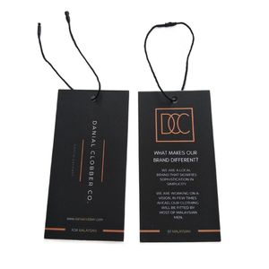 Luxury popular custom recycled brand name clothing hang label tag for sales