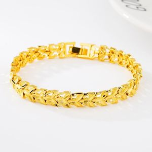 Fios de miçangas 24K Mulheres Link Cadeia Bracelet Gold Color Arab Noiva Etiópia Jóias Fawn22