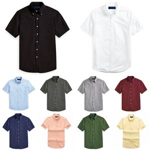 Kısa Kollu Gömlek Erkek Tasarımcı İş Elbise Gömlek Moda Günlük Gömlek Erkekler Slim Fit Çizgili Bayan küçük at Adam t Düz Renk