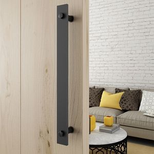 DIYHD 14 -calowe stalowe rustykalny czarny klamka drzwi i pociągnij drewniane drzwi z boku płaskiego baru 201013
