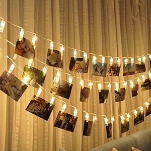 LED-Foto-Clips, Lichterkette, 2 m, 20 LEDs, Foto-Clip, Innen- und Außendekoration, Seil für Party, Geburtstag, Hochzeit, LED-Lampe