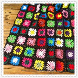 Модное хлопок вязание крючком красочное одеяло с сепсовым дизайном для украшения дома в качестве одеяла для полотенец в качестве аксессуаров 201113