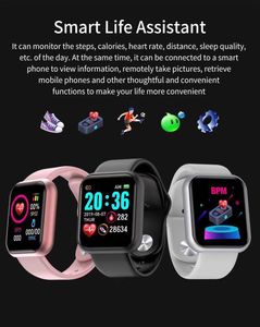 D20S Bluetooth Akıllı Bileklikler Erkekleri İzle Kadın Bileklik Kan Basıncı Kalp Hızı Monitörü Spor Smartwatch Fitness Tracker Xiaomi Huawei