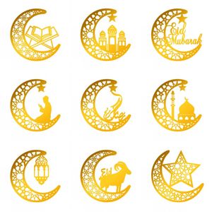 Festes Fontes Islâmicos Muséias Decoração Da Parede Adesivo 3D Ramadan Kareem Moon Star Acrílico Espelho Decalques de Parede