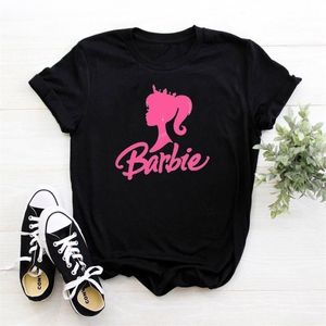 아름다운 소녀 프로필 얼굴 패턴 여성 T 셔츠 캐주얼 O 넥 티셔츠 Femme 느슨한 Camiseta Mujer 빈티지 Harajuku Tshirt 220402