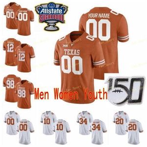 THR NCAA College Jerseys Texas Longhorns 34 Ricky Williams 40 Ayodele Adeoye 46 Joseph Ossai 46 Malik Jefferson Custom Football costume