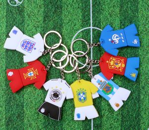 Wholesale silicone companies resale online - Keychains EuroCup Spain Portugal France Germany Brazil Jersey Souvenir Company Activity Small Gift PVC Silicone KeychainKeychains