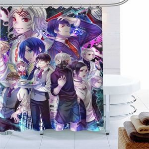 Custom Tokyo Ghoul Anime Dusch Cradin Watertofat Fabric Bath 180x180cm Polyester Badrum T200711