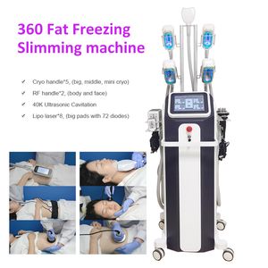 9 i 1 Fettfrysningsmaskin Slimming 40K Cavitation Lipo Laser Pads Body RF 360 CryOlipolys Cryoskin Vakuum Kryoterapi Ansikte Adipos Reduction Beauty Quipment