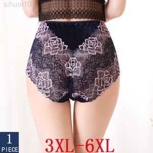 Strings Thong Kobieta bieliznę Kobiety Plus Size Briefs Kobiety Krótki seksowne krawędzie bieliznę 3xl 4xl 5xl 6xl wysokiej talii majtki żeńskie kobiety L220802