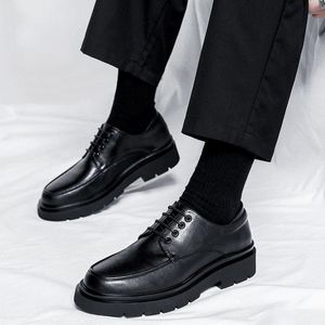 Kleding schoenen leer voor mannen zakelijk Casual kantoor pendelen mannelijke Japan Koreaanse streetwear mode bruiloftsschoen